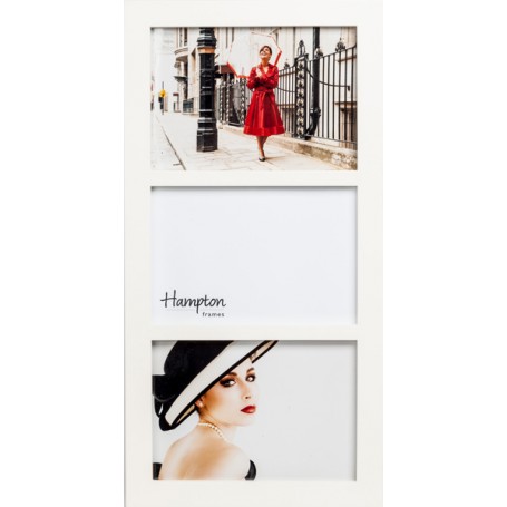 Hampton Gallery Wood White 3 Aperture 5x7"